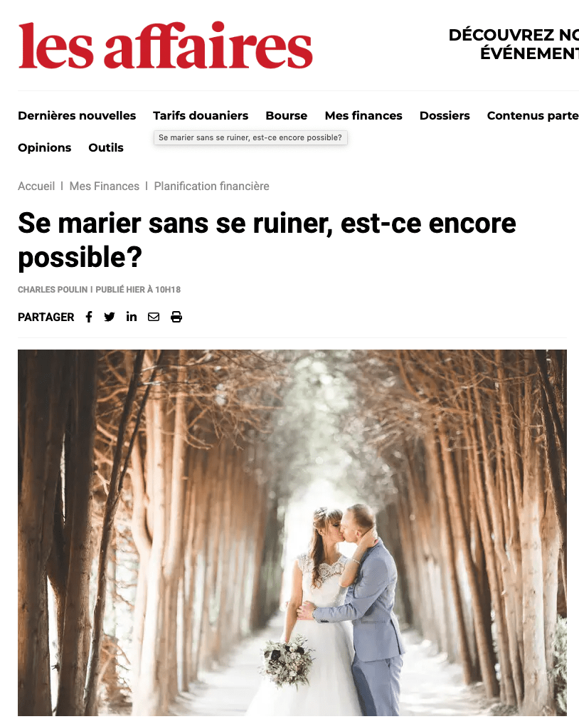 Les affaires - Se marier sans se ruiner, est-ce encore possible? 8 Screen Shot 2025 02 07 at 9.38.43 AM